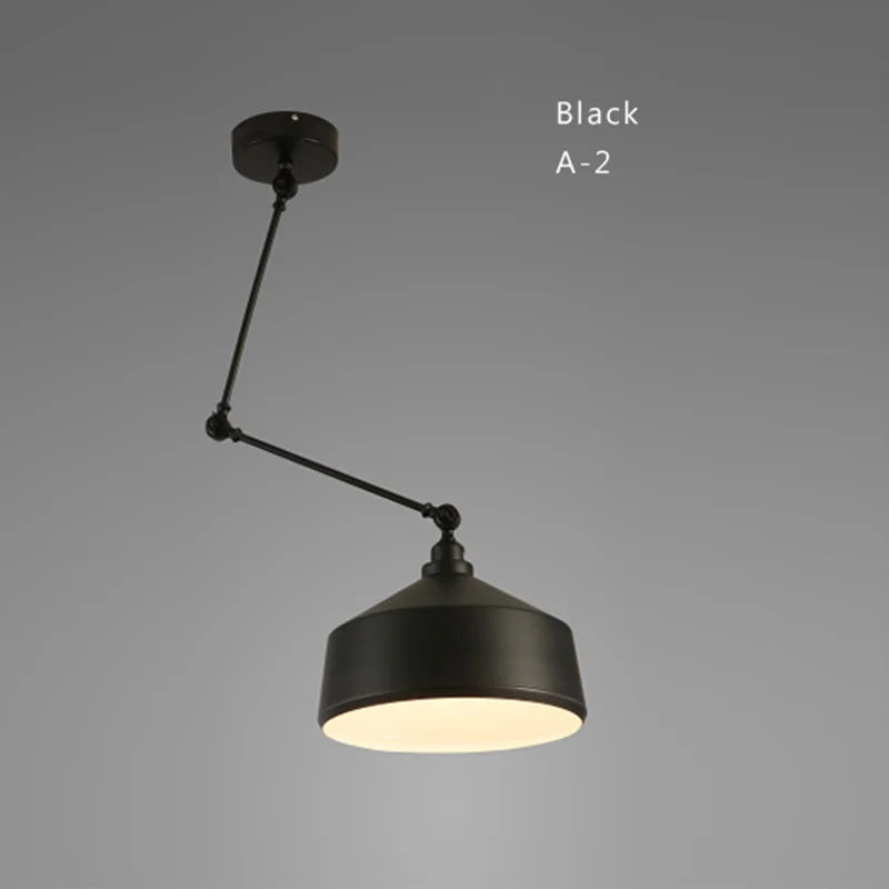 Industrial Iron Adjustable Pendant Lamp with Telescopic Arm