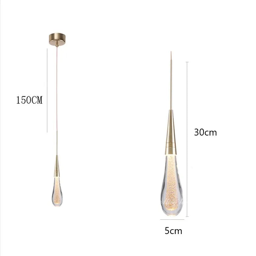 Nordic Glass Pendant Light with Gold Bronze Finish