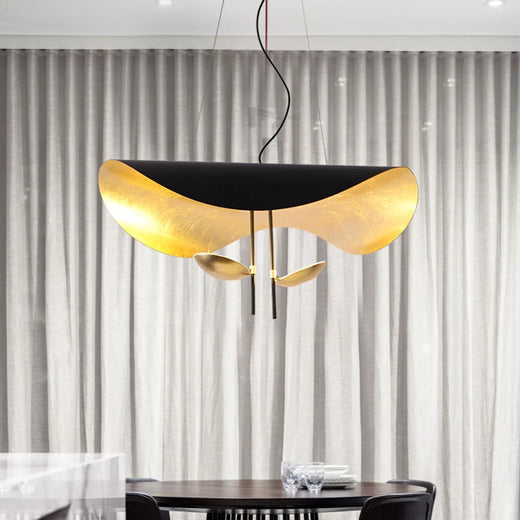 Industrial Retro Gold Pendant Light with Brass Accents