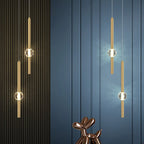 Nordic Brass Pendant Light with Glass Orbs