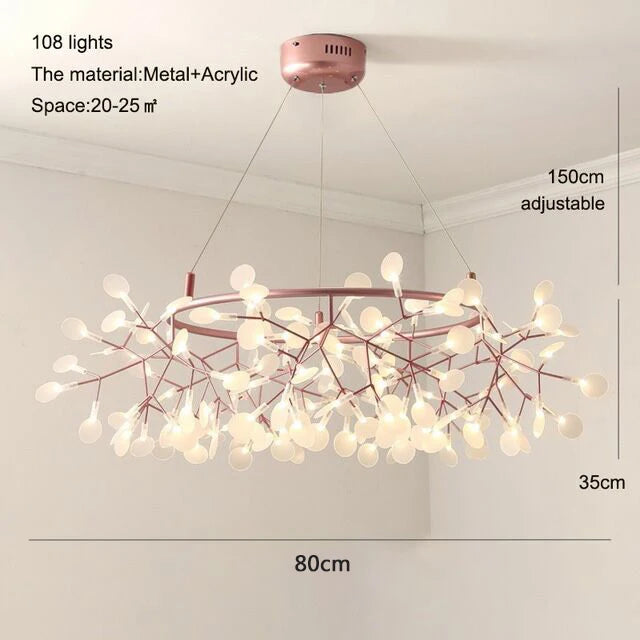 Nordic Iron Chandelier Modern G4 Round Firefly Design
