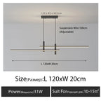 Minimalist Black Line Bar LED Pendant with Spotlights for Kitchen Island