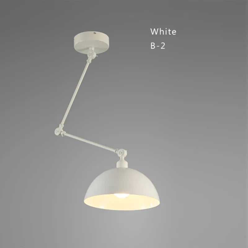 Industrial Iron Adjustable Pendant Lamp with Telescopic Arm
