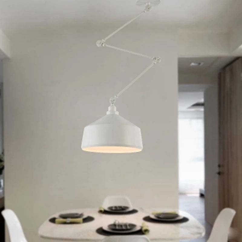 Industrial Iron Adjustable Pendant Lamp with Telescopic Arm