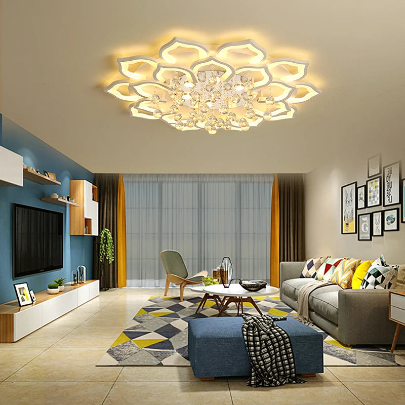 Modern Iron Crystal Chandelier Ceiling Light