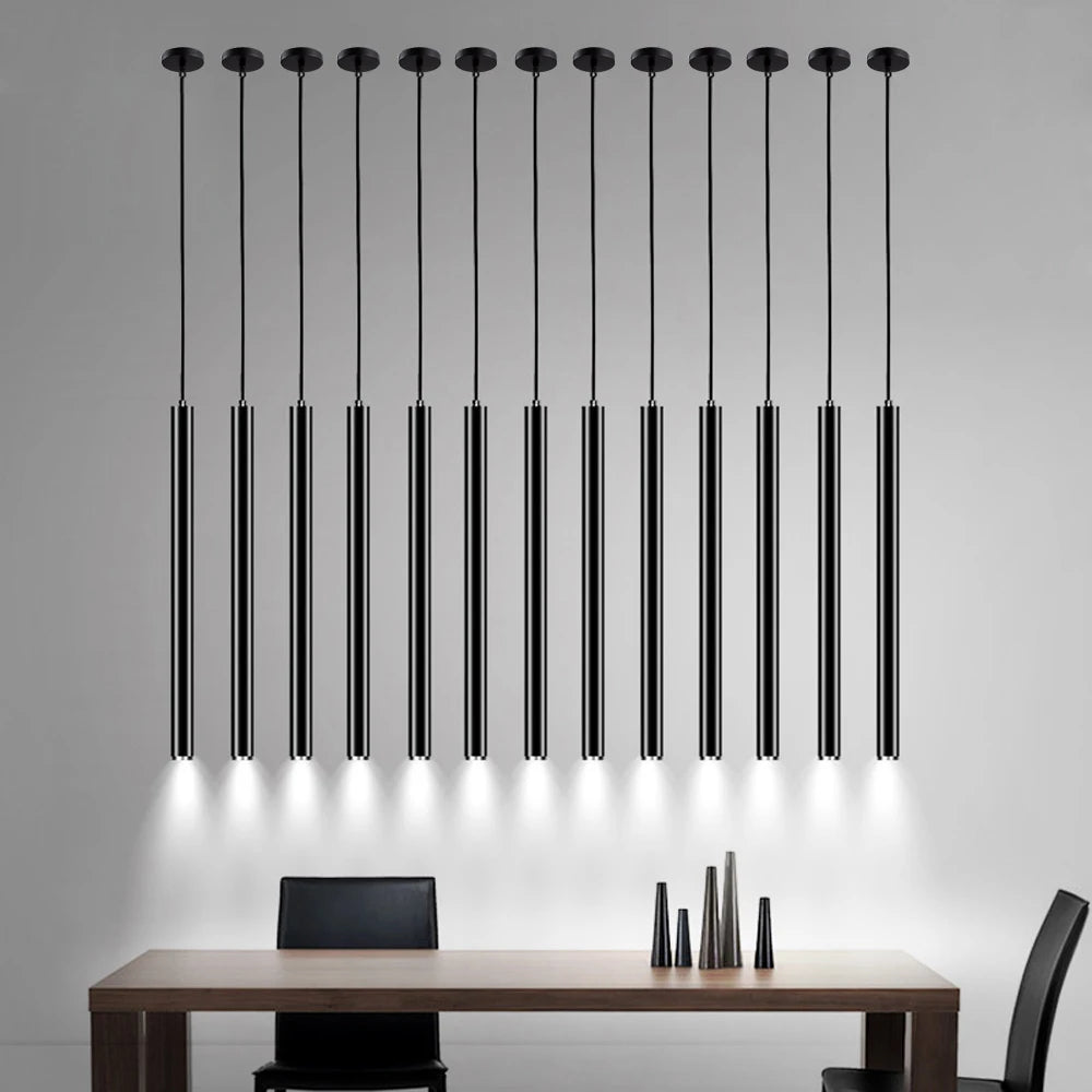 Lámpara colgante cilíndrica de hierro nórdico con LED de 3W