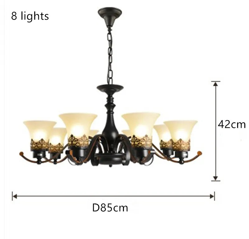 Lámpara colgante de loft vintage, bombilla led, lámpara de hierro forjado, cubierta de vidrio, accesorio de iluminación, lámparas colgantes para mesa de comedor