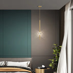 Nordic Brass Pendant Light with Glass Orbs