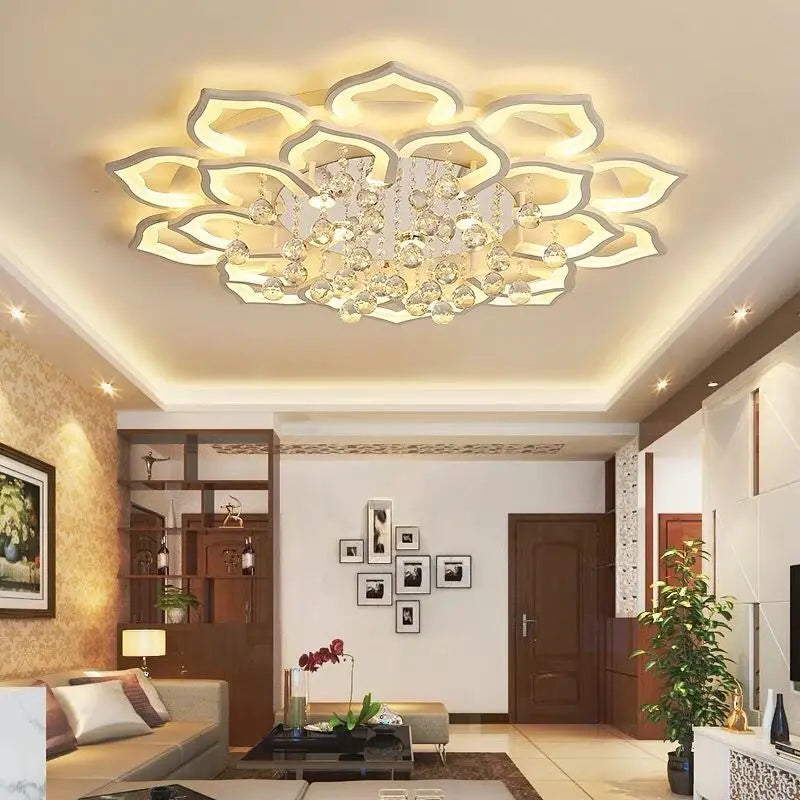 Modern Iron Crystal Chandelier Ceiling Light
