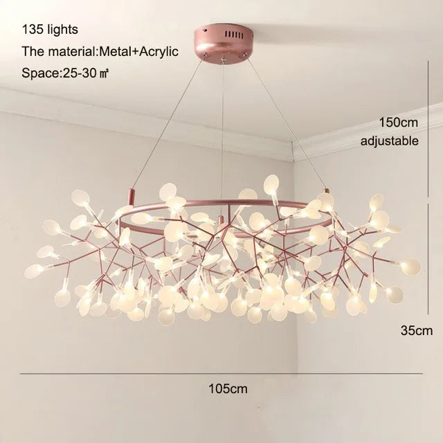 Nordic Iron Chandelier Modern G4 Round Firefly Design