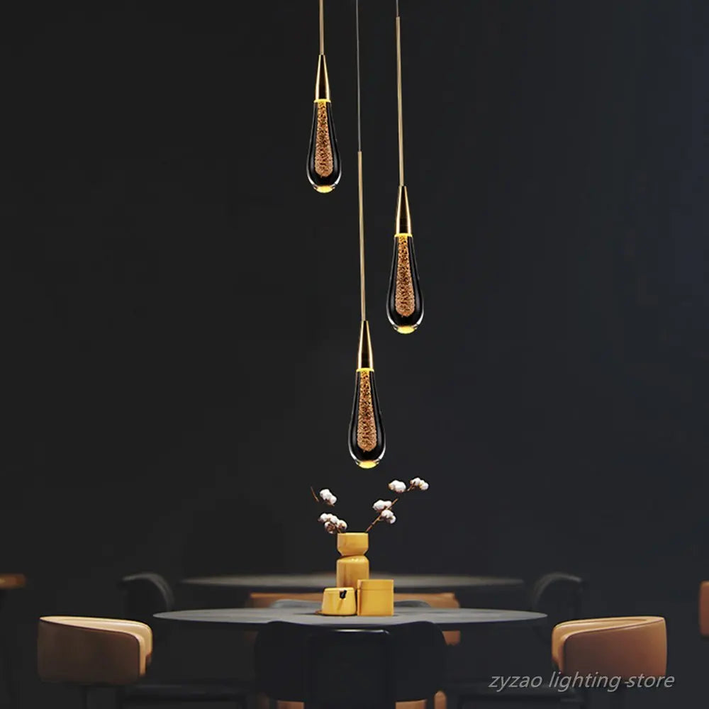 Nordic Glass Pendant Light with Gold Bronze Finish