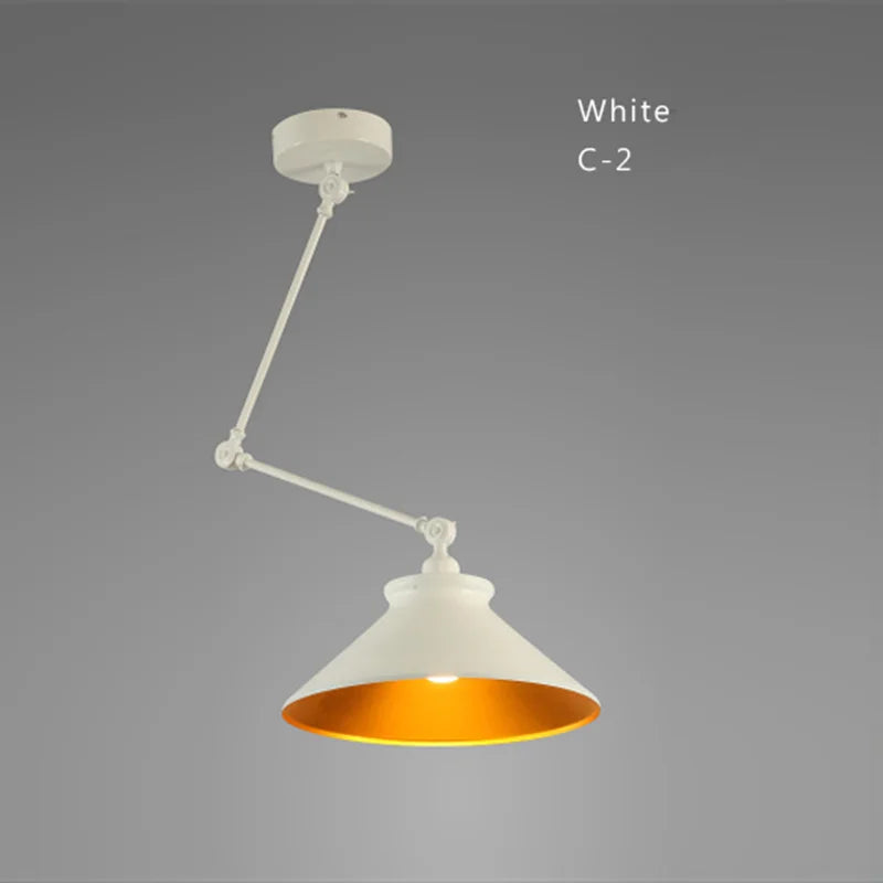 Industrial Iron Adjustable Pendant Lamp with Telescopic Arm