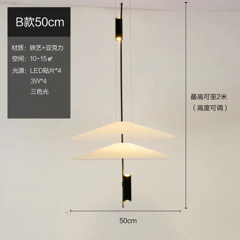 Art Deco Acrylic Pendant Light for Dining Room