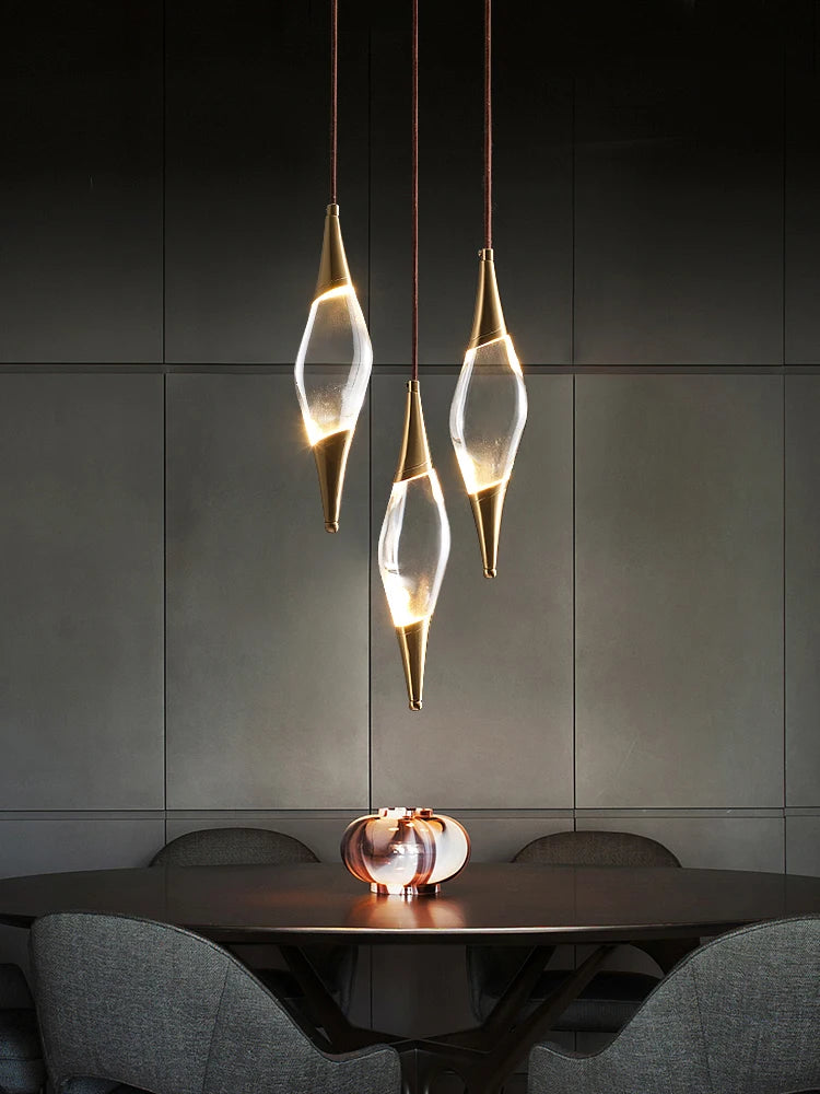 Nordic Glass Pendant Light Water Drop Design