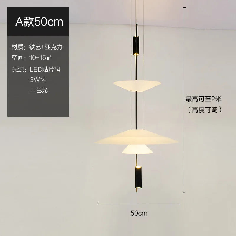 Art Deco Acrylic Pendant Light for Dining Room