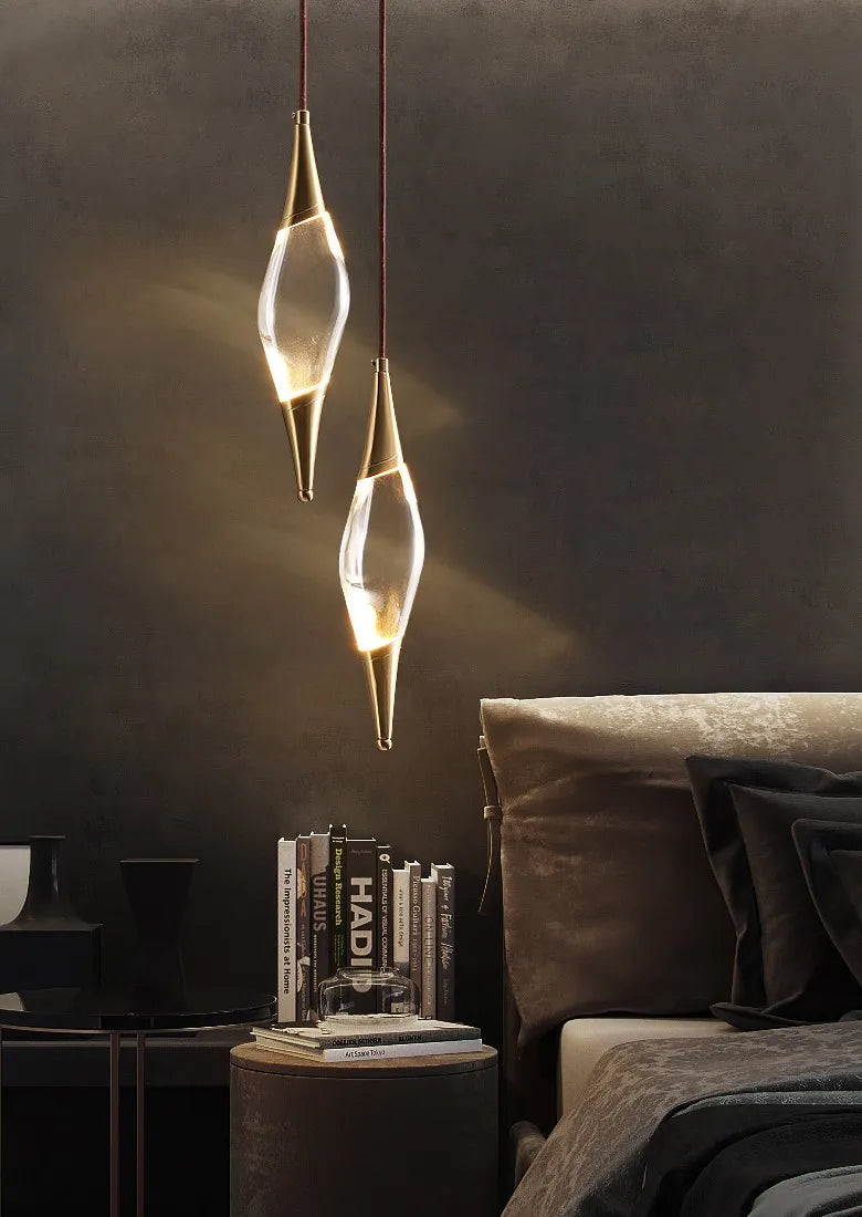 Nordic Glass Pendant Light Water Drop Design