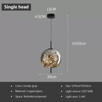 Nordic Glass Pendant Light with Iron Finish