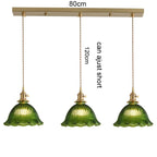 Retro Colored Glass Pendant Light Collection with Brass Fitting for Cafe