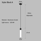 Sunlight Tube Restaurant Bedroom Bedside Long Line Pendant Lamp Modern Minimalist Fish Line Lamp White Acrylic Pendant Lamp