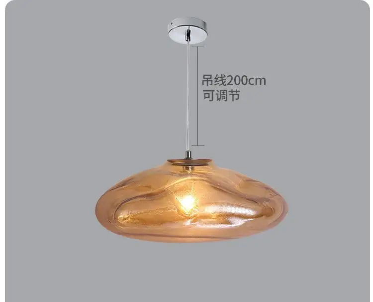 Lámpara colgante nórdica de cristal con diseño de nube