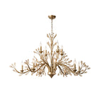 Vintage Iron Chandelier with Crystal Accents