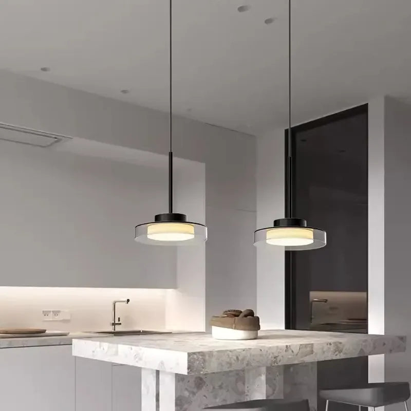 Minimalist Iron & Acrylic Pendant Light for Dining
