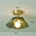 Vintage Flower Glass Pendant Light Collection with Brass Fitting for Bedroom