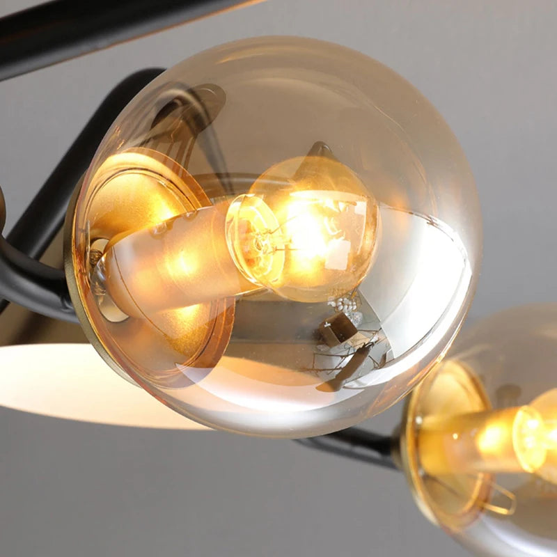 Nordic Iron Glass Pendant Light for Dining Room