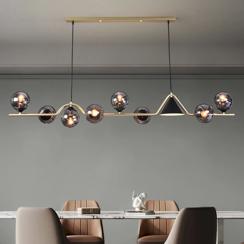 Nordic Iron Glass Pendant Light for Dining Room