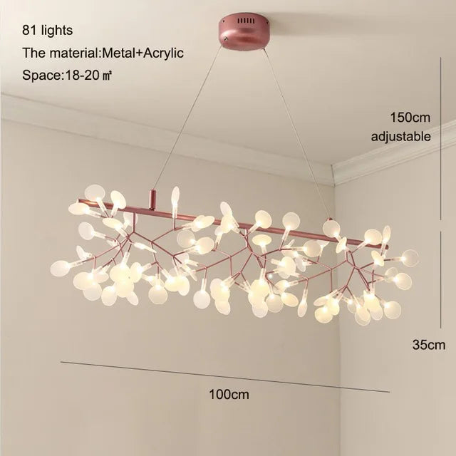 Nordic Modern Iron Chandelier Firefly Round Pendant