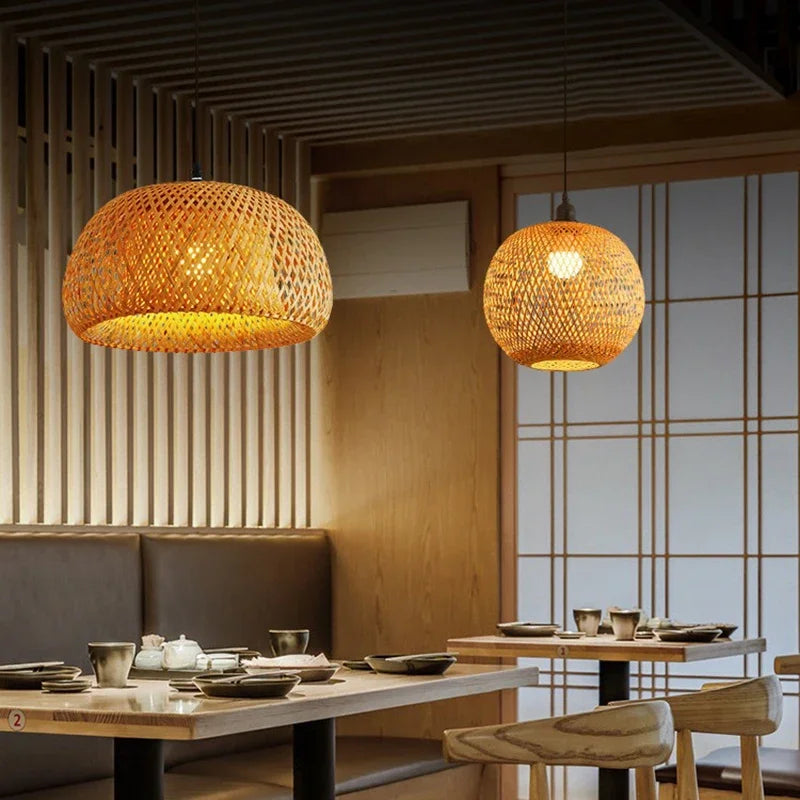 Bohemian Rattan Woven Pendant Light 26cm