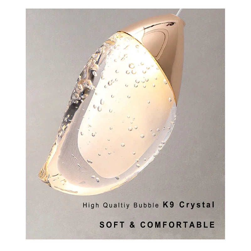 Crystal Glass Pendant Light for Bedroom & Dining