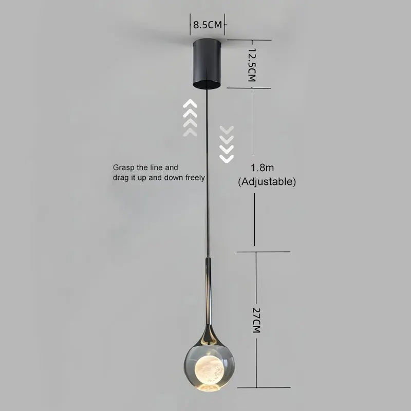Minimalist Glass Pendant Light for Bedroom