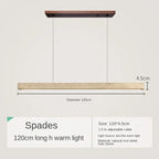 Lámpara colgante minimalista de madera y piedra para comedor