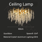 Lámpara colgante de araña LED de cristal de rama moderna