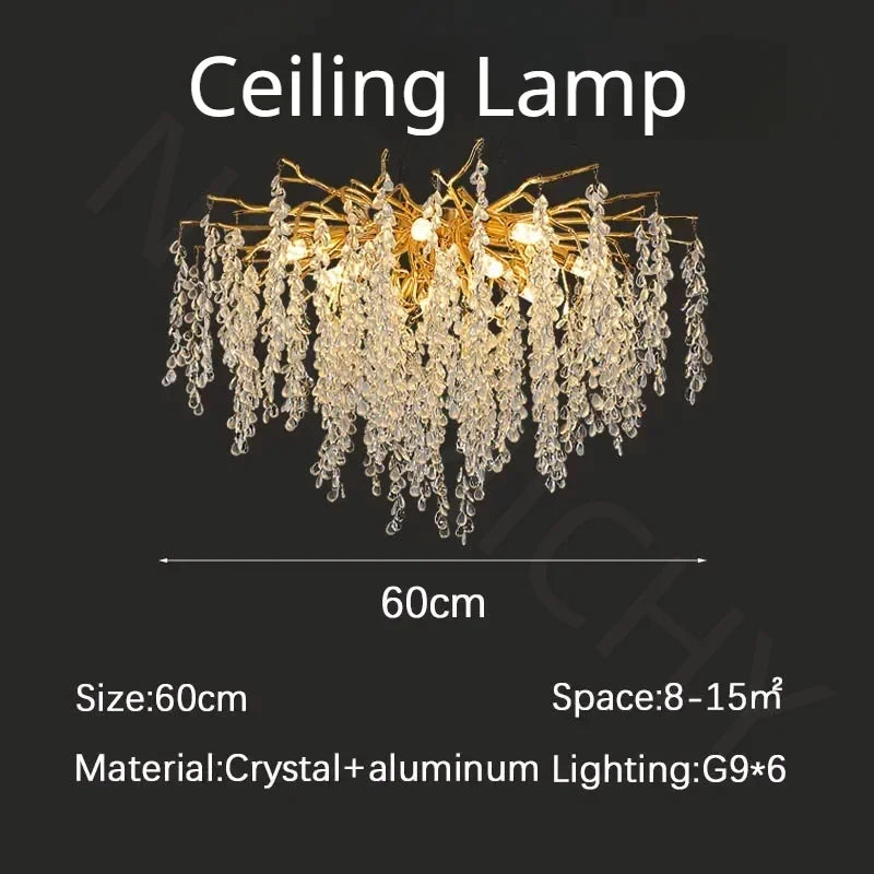Modern Branch Crystal LED Chandelier Pendant