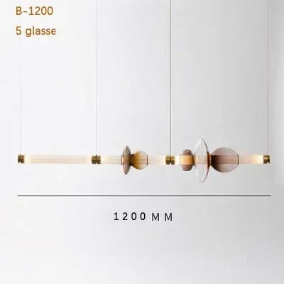 Minimalist Glass Pendant Light with Brass Accents