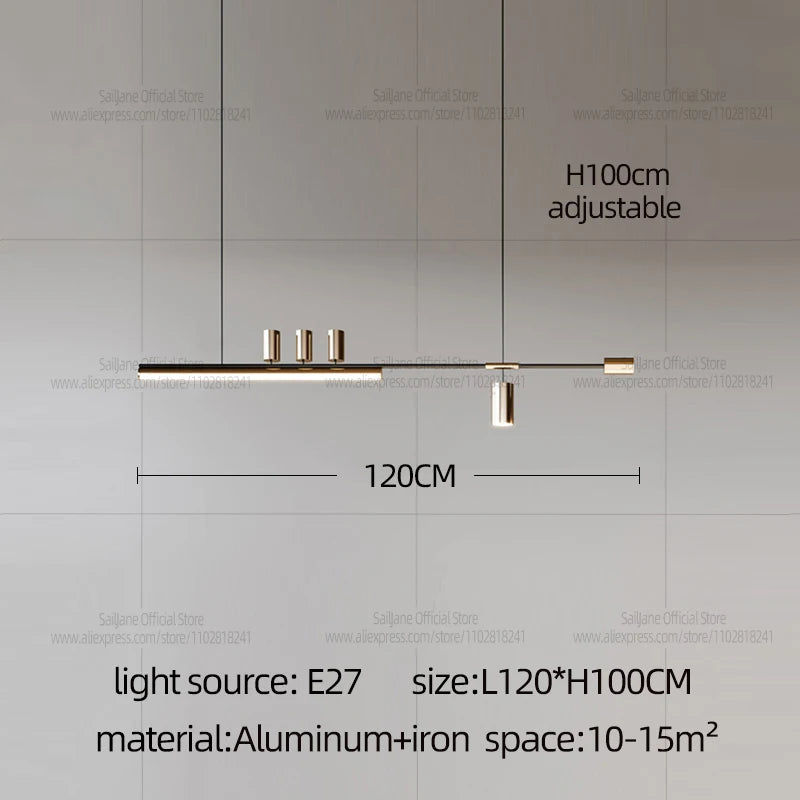 Lámpara Colgante Minimalista de Cobre para Comedor