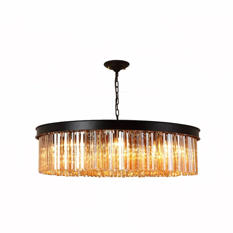 Araña de cristal moderna LED lámpara de techo negra dorada sala de estar hotel de lujo accesorios de iluminación para comedor