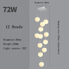 Opal Glass Ball Cluster Chandelier for Staircase and Hotel Lobby
