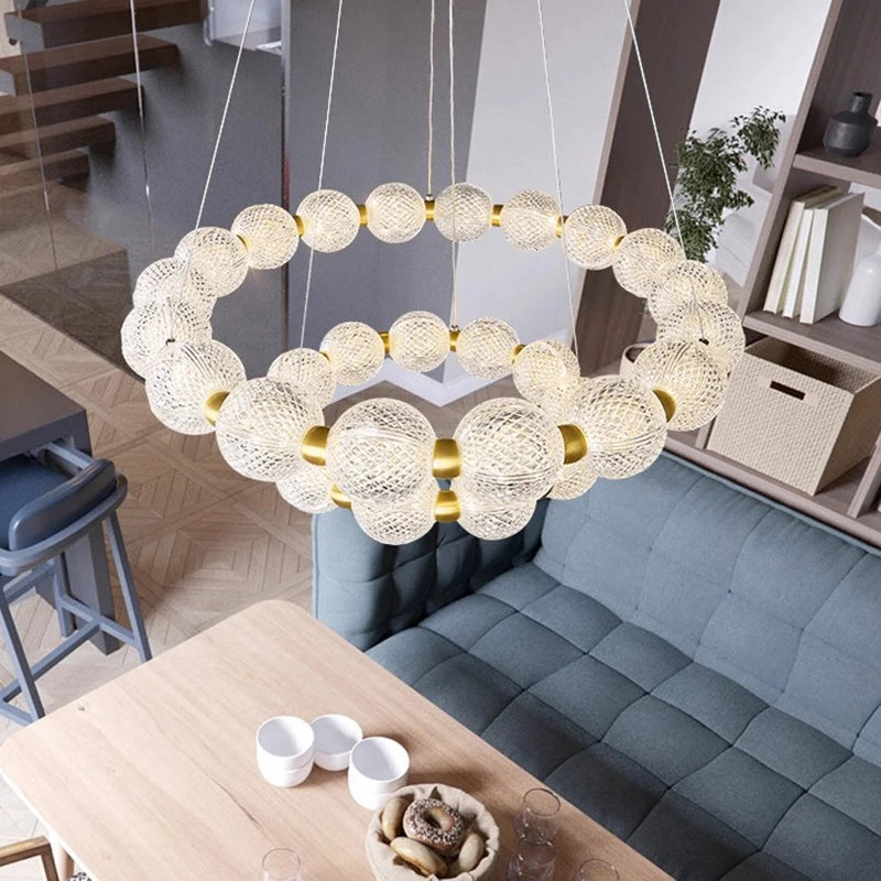 Modern Glass Globe Pendant Light for Dining Room