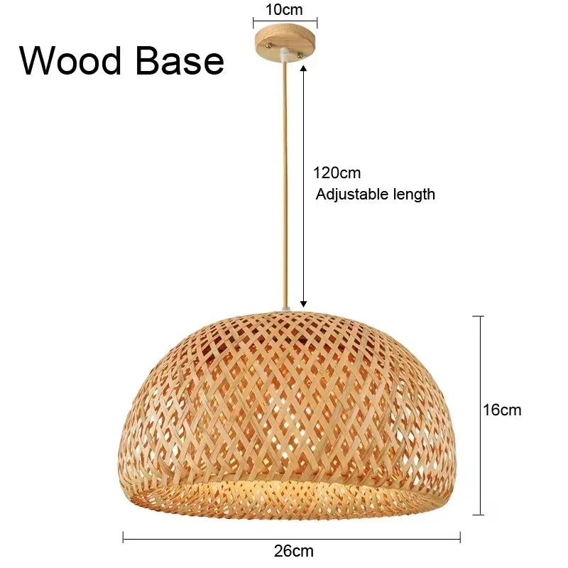 Bohemian Bamboo Rattan Pendant Light Woven