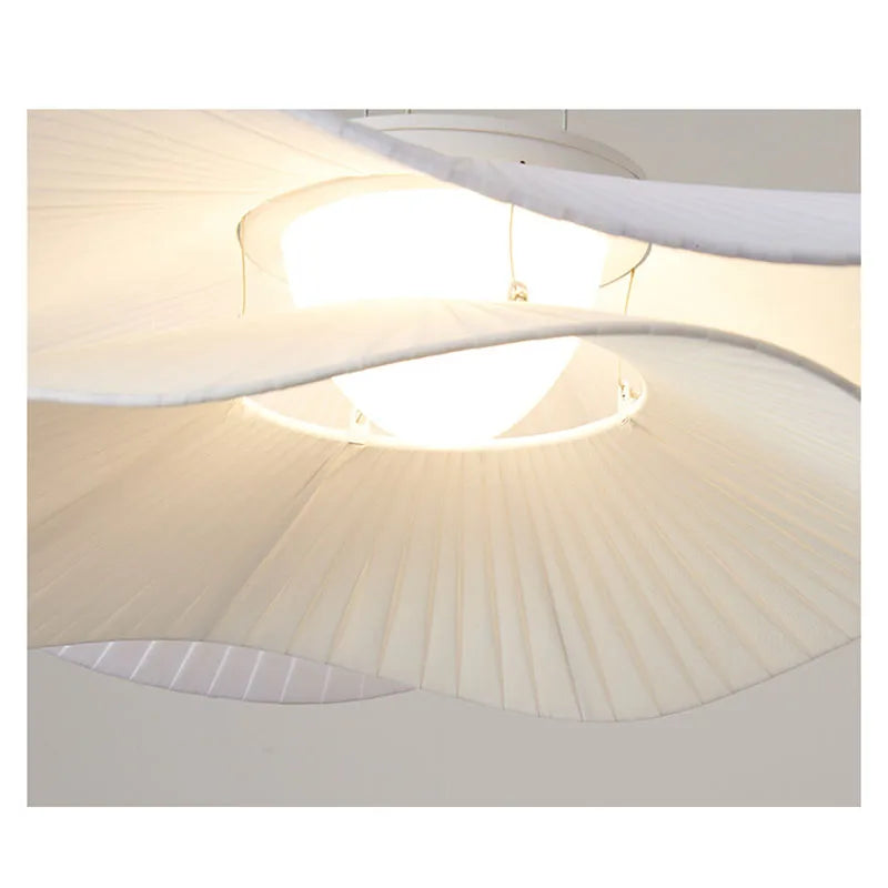 Minimalist White Fabric Pendant Light for Dining Room