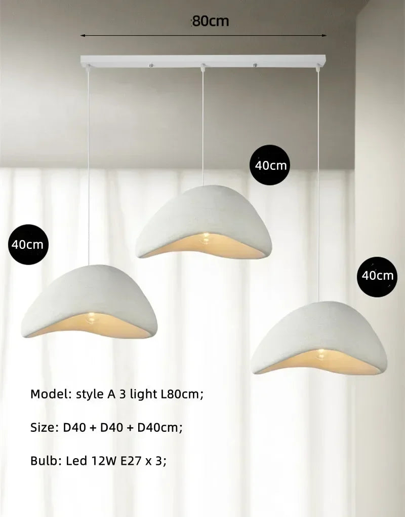 Minimalist White Resin Pendant Light for Dining Room