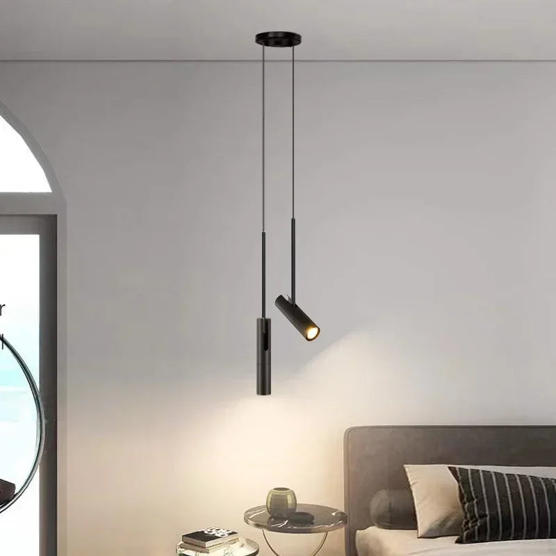Minimalist Black Aluminum Pendant Light for Bedroom