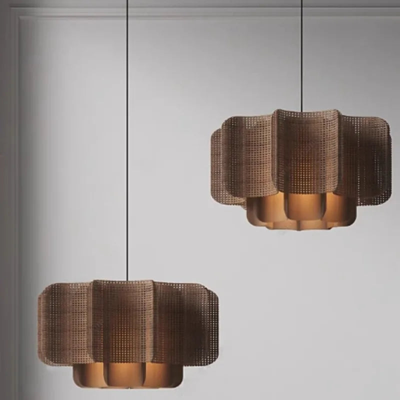 Bohemian Rattan Pendant Light for Dining Room