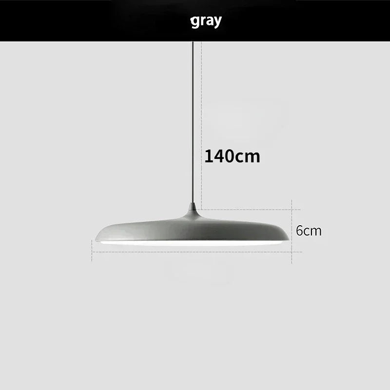 Nordic Flat Saucer LED Pendant Light in Four Colors for Kitchen Island