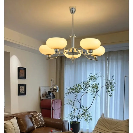 Modern Bauhaus Chrome Chandelier - Nordic Design