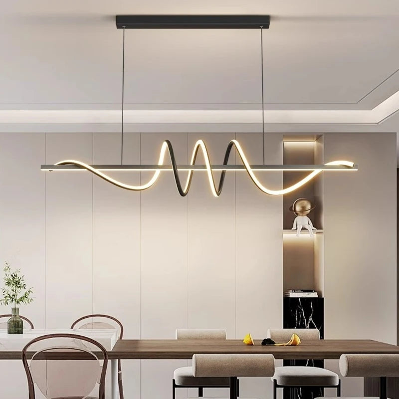 Minimalist LED Pendant Light - Modern Wave Design