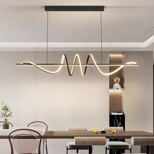 Minimalist LED Pendant Light - Modern Wave Design